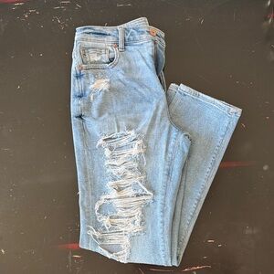 American Eagle Outfitters Light Blue Distressed Skinny Jeans
